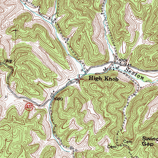 Topographic Map of High Knob, KY