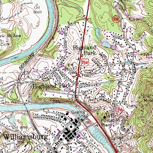Topographic Map of Highland Park, KY