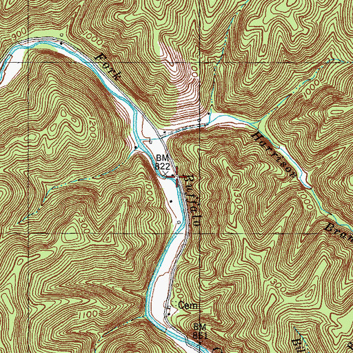 Topographic Map of Highland School, KY