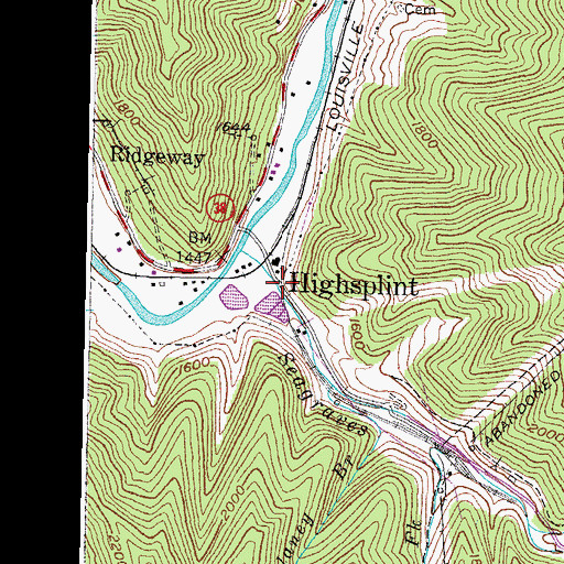Topographic Map of Highsplint, KY