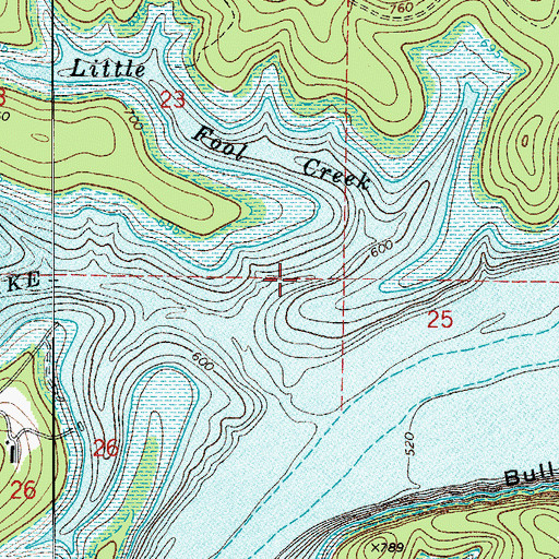 Topographic Map of Little Fool Creek, AR
