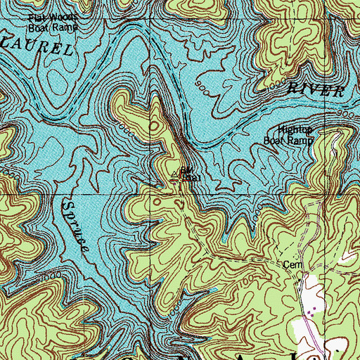 Topographic Map of Hightop Church, KY