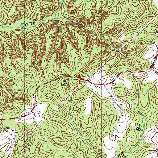 Topographic Map of Hightop School, KY