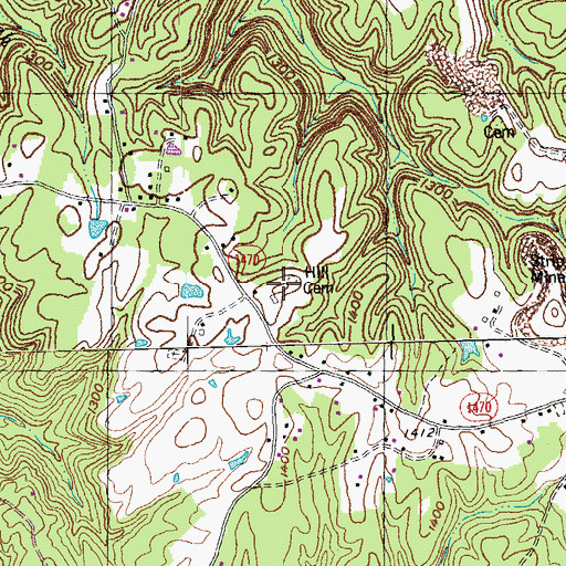 Topographic Map of Hill Cemetery, KY