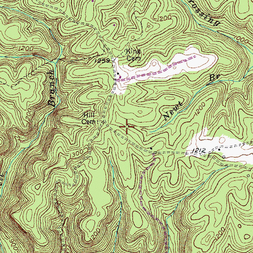 Topographic Map of Hill Cemetery, KY