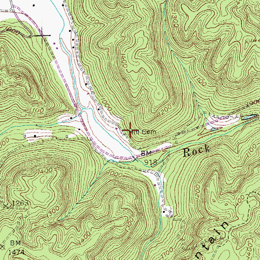 Topographic Map of Hill Cemetery, KY