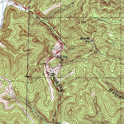 Topographic Map of Hill Top Church of God, KY