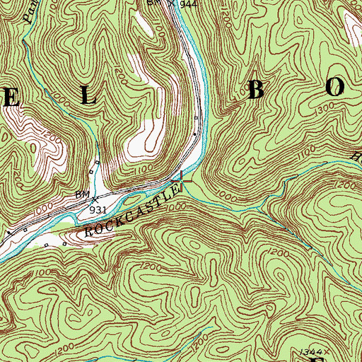 Topographic Map of Hog Branch, KY