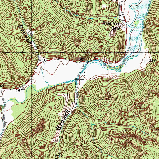 Topographic Map of Hog Branch, KY