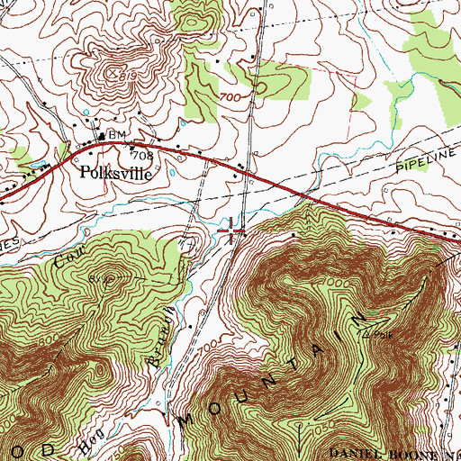 Topographic Map of Hog Branch, KY