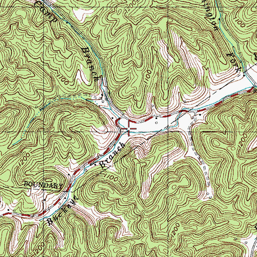 Topographic Map of Hog Camp Branch, KY