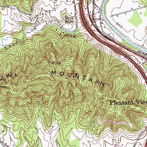 Topographic Map of Hog Jowl Mountain, KY