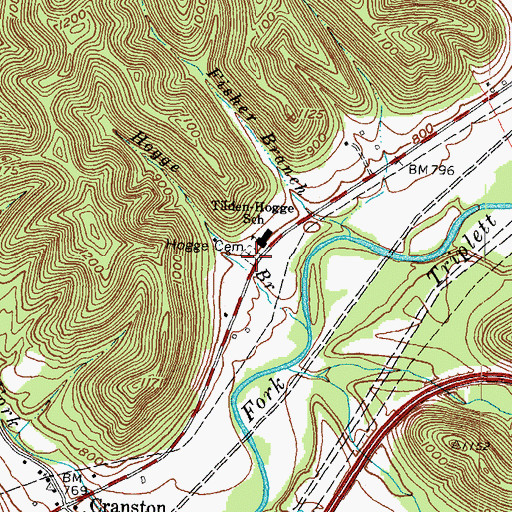 Topographic Map of Hogge Cemetery, KY