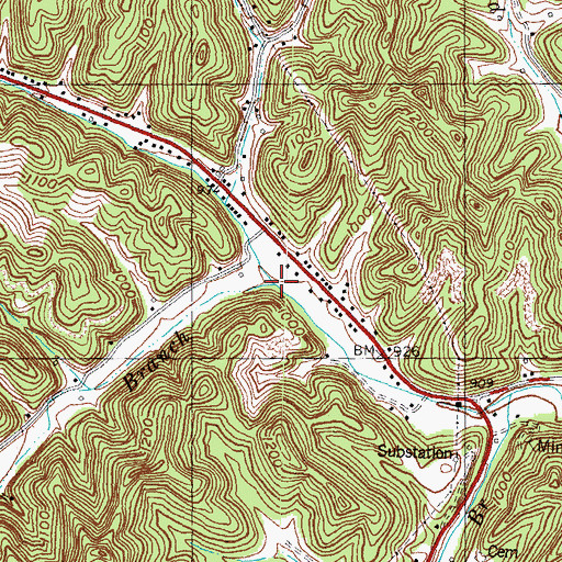Topographic Map of Hogskin Branch, KY