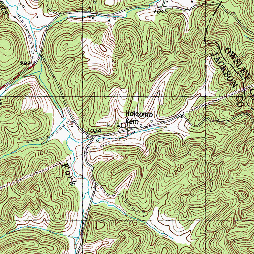 Topographic Map of Holcomb Cemetery, KY