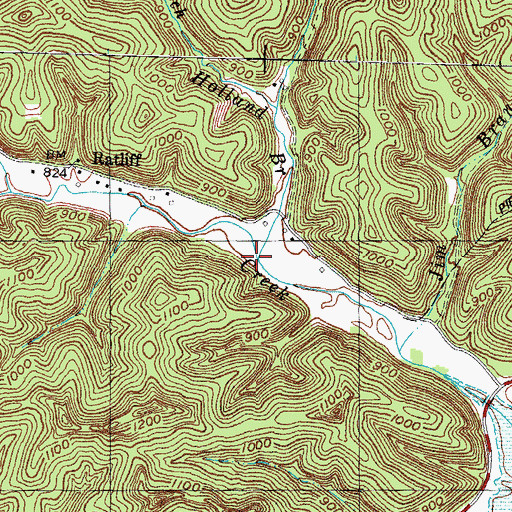 Topographic Map of Holland Branch, KY