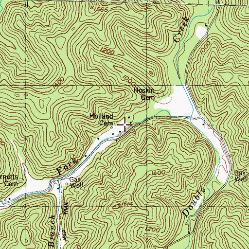 Topographic Map of Holland Cemetery, KY