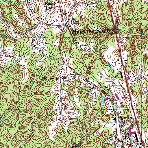 Topographic Map of Hollaway Cemetery, KY