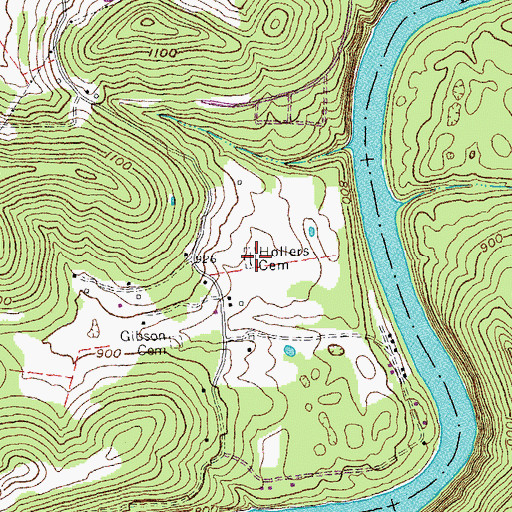 Topographic Map of Hollers Cemetery, KY