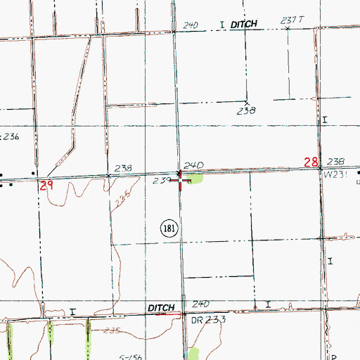 Topographic Map of Little Green School, AR