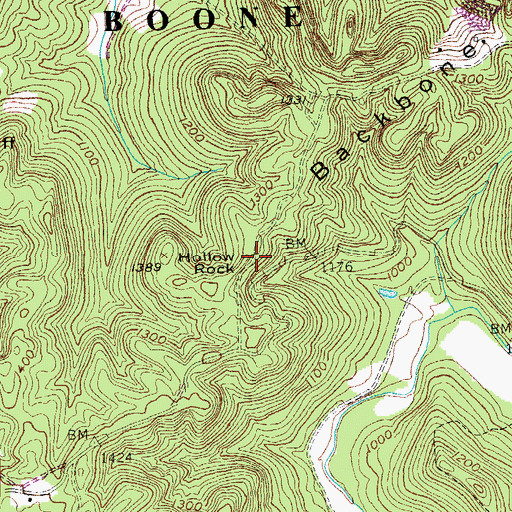 Topographic Map of Hollow Rock, KY