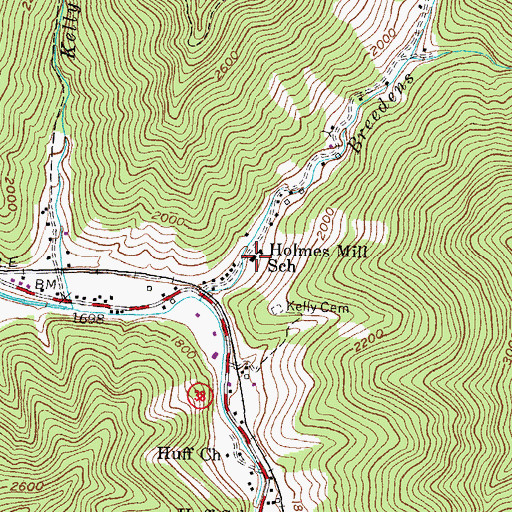 Topographic Map of Holmes Mill Elementary School, KY