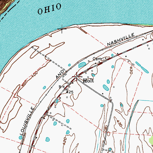 Topographic Map of Holt, KY