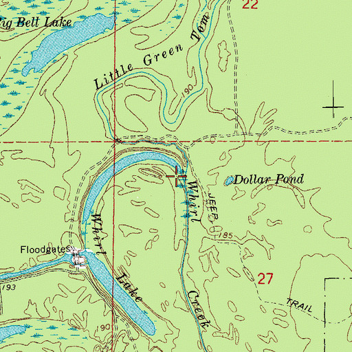 Topographic Map of Little Green Tom Slough, AR