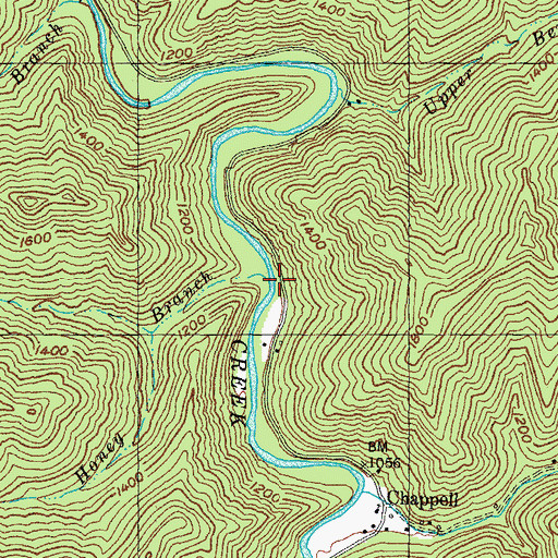 Topographic Map of Honey Branch, KY