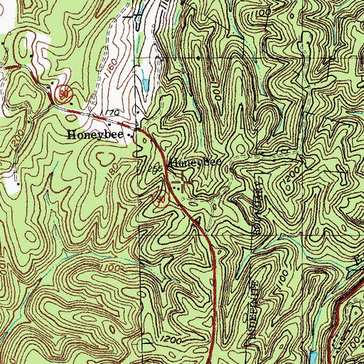 Topographic Map of Honeybee, KY