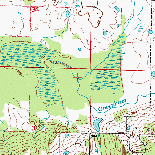 Topographic Map of Little Greenbrier Creek, AR
