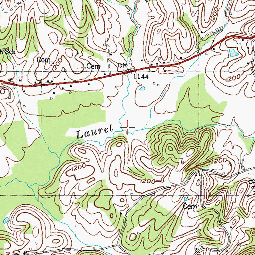 Topographic Map of Hooppole Creek, KY