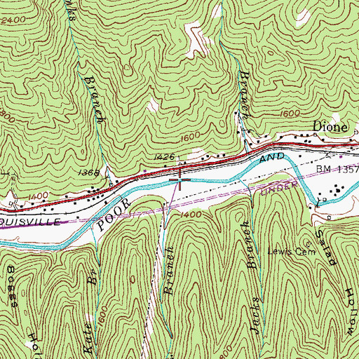 Topographic Map of Hooser Branch, KY