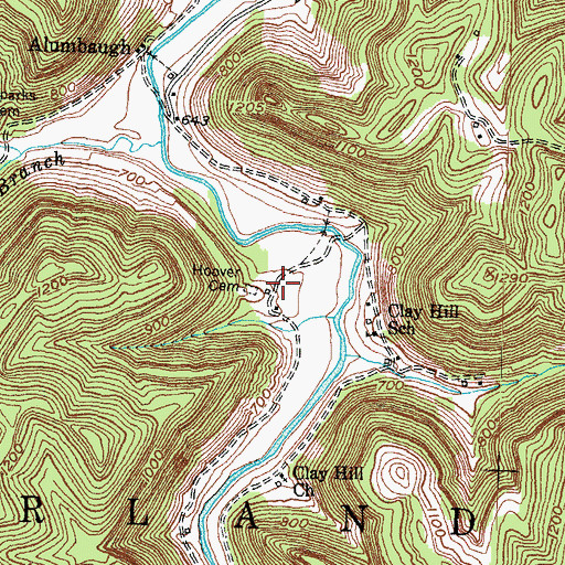 Topographic Map of Hoover Cemetery, KY