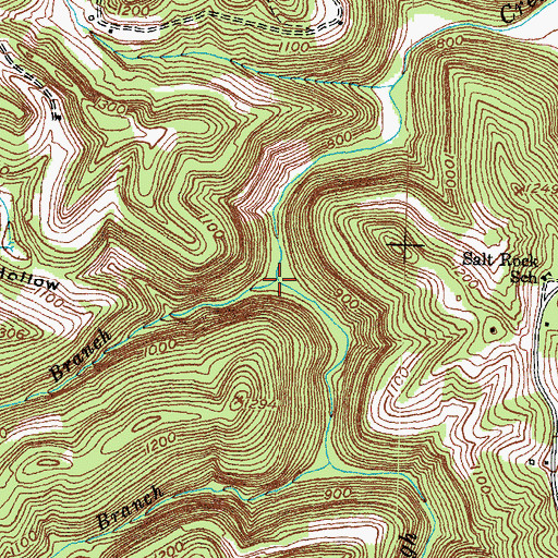 Topographic Map of Hopper Cave Branch, KY