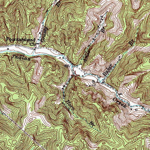 Topographic Map of Horn Branch, KY