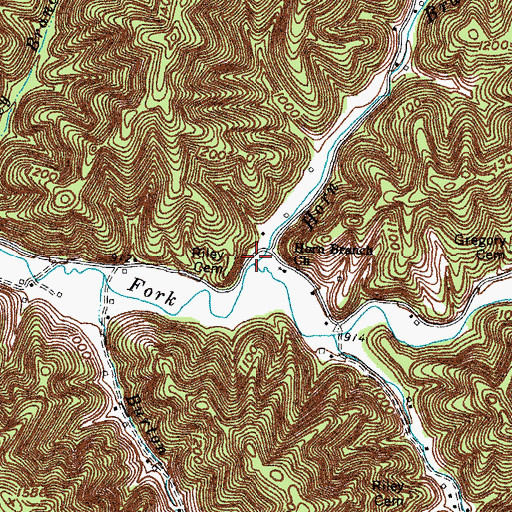 Topographic Map of Horn Branch, KY