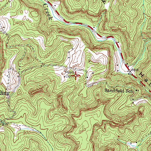 Topographic Map of Horn Cemetery, KY
