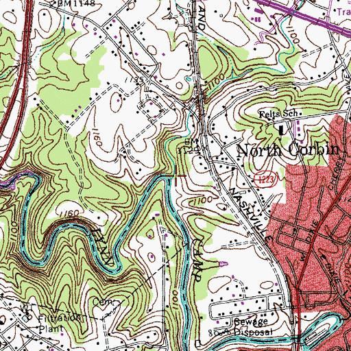 Topographic Map of Horse Creek, KY