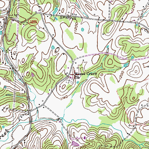 Topographic Map of Horse Creek Church, KY
