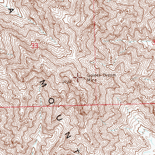 Topographic Map of Golden Dream Mine, AZ