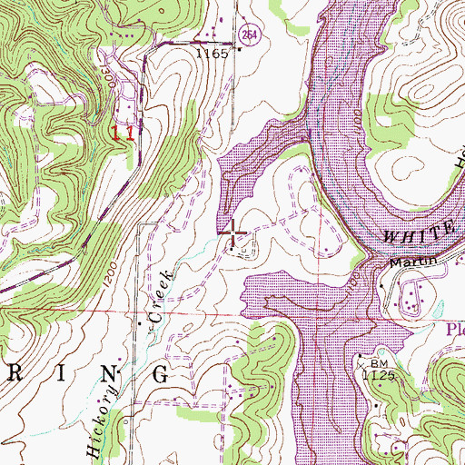 Topographic Map of Little Hickory Creek, AR