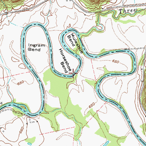 Topographic Map of Horseshoe Bend, KY
