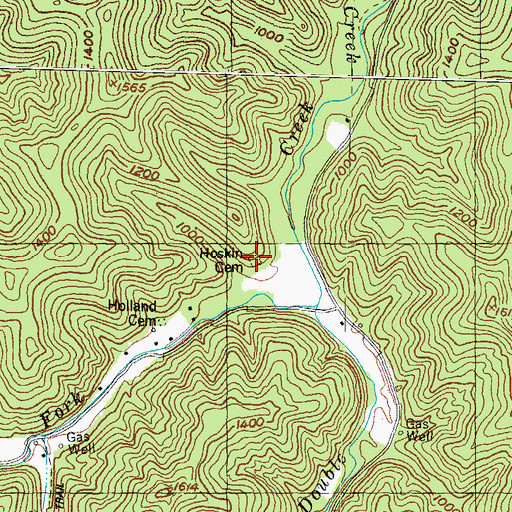 Topographic Map of Hoskins Cemetery, KY