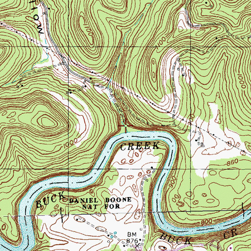 Topographic Map of Hound Hollow, KY