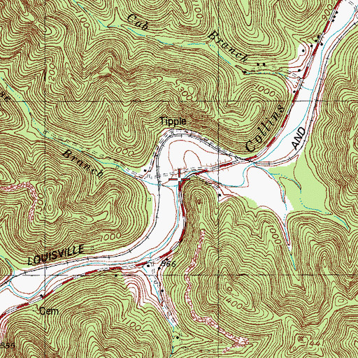 Topographic Map of House Branch, KY