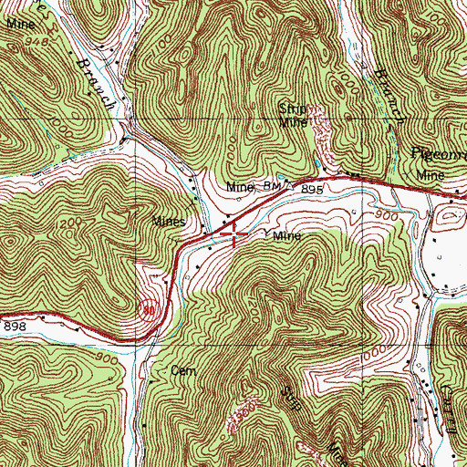 Topographic Map of House Branch, KY