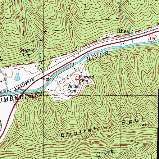 Topographic Map of Howard Cemetery, KY