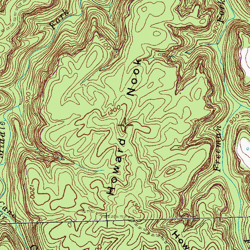 Topographic Map of Howard Nook, KY