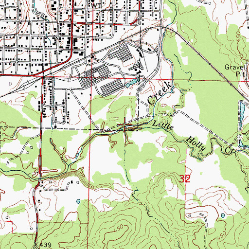 Topographic Map of Little Holly Creek, AR